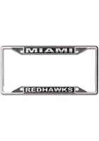 Miami RedHawks Black and Silver License Frame