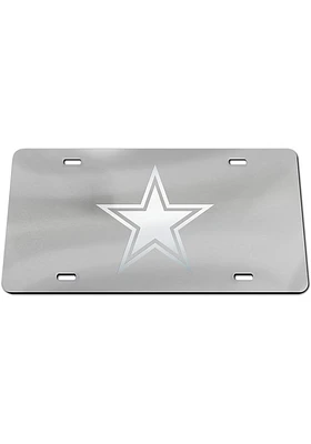 Dallas Cowboys Silver Frosted Car Accessory License Plate