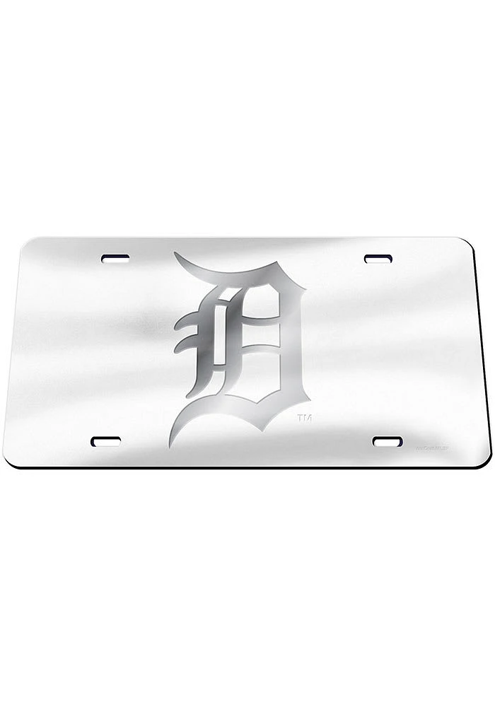 Detroit Tigers Silver Frosted Car Accessory License Plate