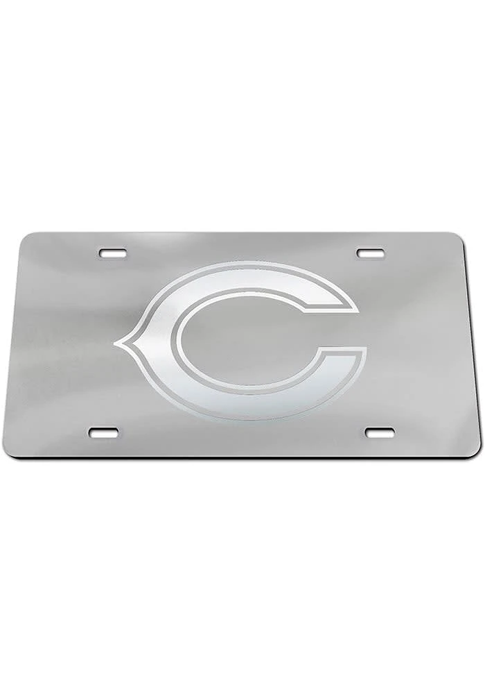 Chicago Bears Silver Frosted Car Accessory License Plate