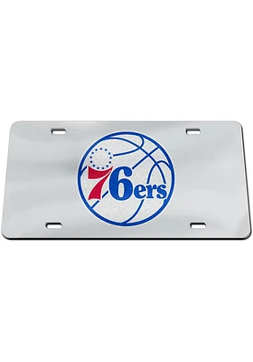 Philadelphia 76ers Silver Glitter Car Accessory License Plate