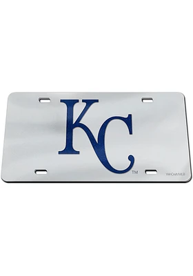 Kansas City Royals Silver Glitter Logo Car Accessory License Plate