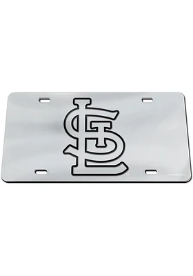 St Louis Cardinals Silver Black on Silver Car Accessory License Plate