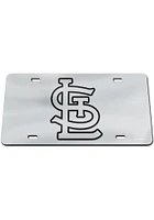 St Louis Cardinals Silver Black on Silver Car Accessory License Plate