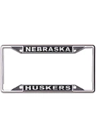 Nebraska Cornhuskers Metallic Black and Silver License Plate Frame - Black