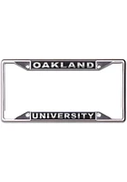 Oakland University Golden Grizzlies Metallic Black and Silver License Plate Frame - Black