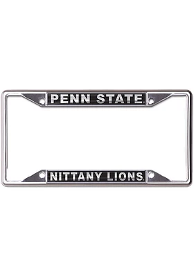 Penn State Nittany Lions Metallic Black and Silver License Plate Frame - Black