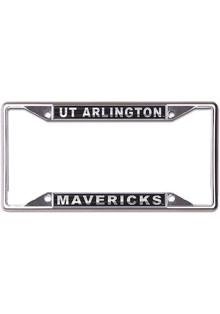 UTA Mavericks Metallic Black and Silver License Plate Frame - Black
