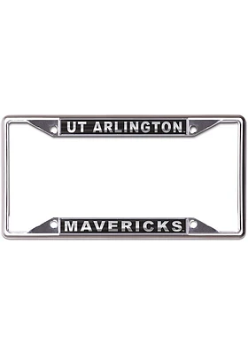 UTA Mavericks Metallic Black and Silver License Plate Frame - Black