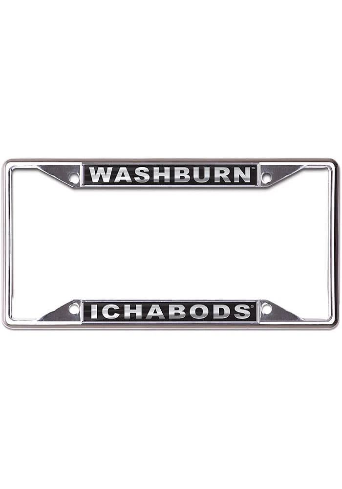 Washburn Ichabods Metallic Black and Silver License Plate Frame - Black