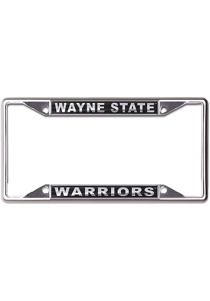 Wayne State Warriors Metallic Black and Silver License Frame