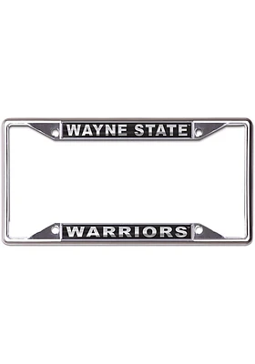 Wayne State Warriors Metallic Black and Silver License Frame