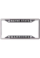 Wayne State Warriors Metallic Black and Silver License Frame