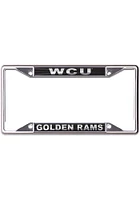 West Chester Golden Rams Metallic Black and Silver License Plate Frame - Black