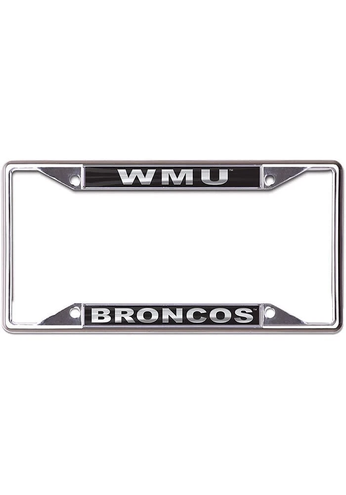 Western Michigan Broncos Metallic Black and Silver License Plate Frame - Black