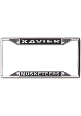 Xavier Musketeers Metallic Black and Silver License Frame