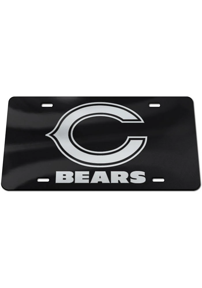Chicago Bears Black Silver on Black Car Accessory License Plate
