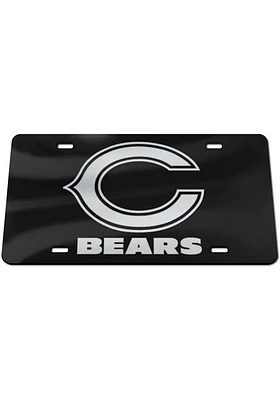 Chicago Bears Black Silver on Black Car Accessory License Plate
