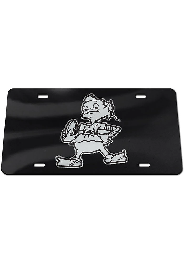 Cleveland Browns Black Silver on Black Car Accessory License Plate