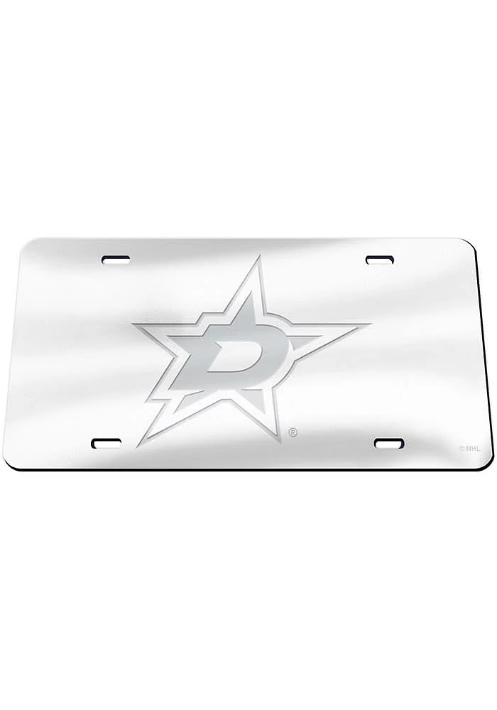 Dallas Stars Silver Frosted Car Accessory License Plate