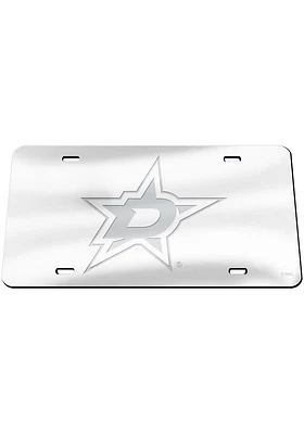 Dallas Stars Silver Frosted Car Accessory License Plate