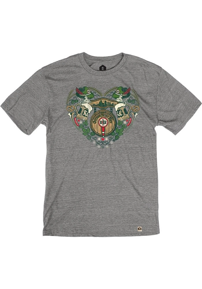 Rally Kansas City Grey German Heart Short Sleeve Fashion T Shirt