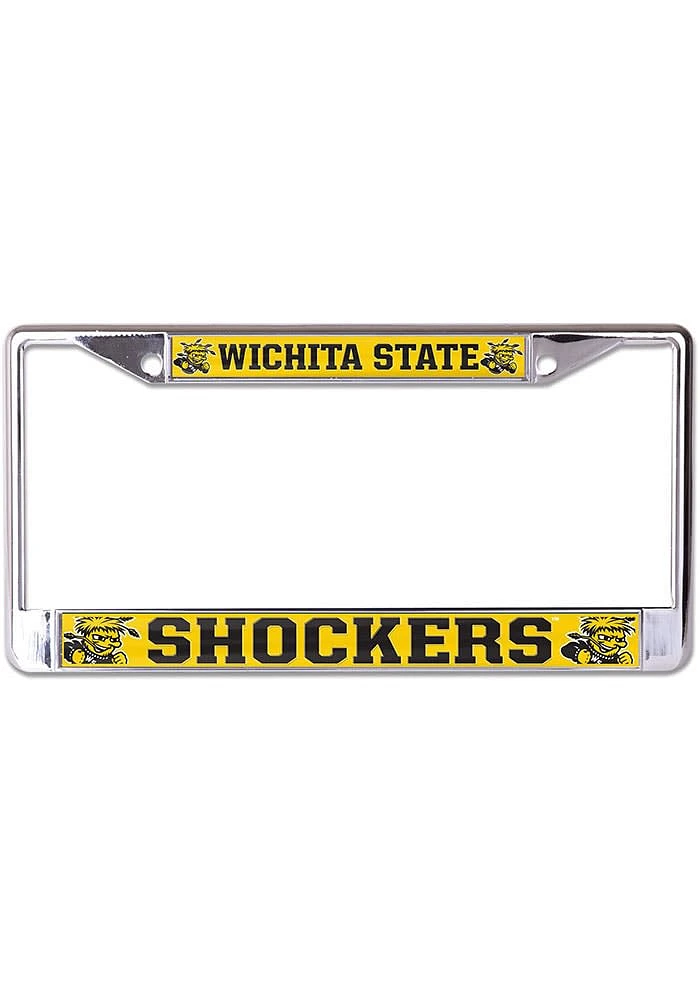 Wichita State Shockers Mega Logo License Plate Frame - Silver