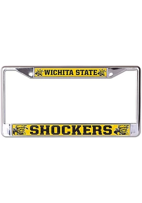 Wichita State Shockers Mega Logo License Plate Frame - Silver