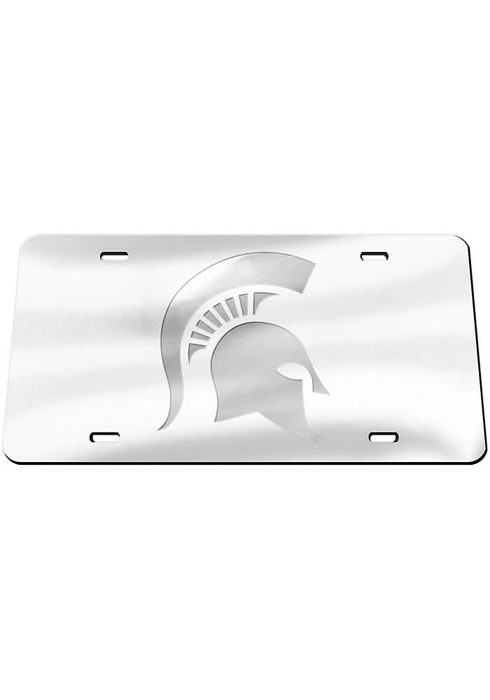 Michigan State Spartans Silver Frosted Car Accessory License Plate