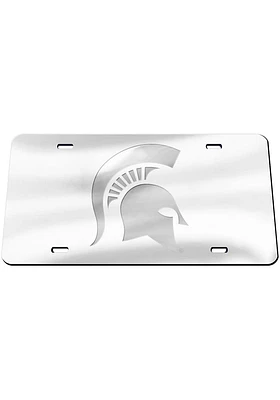 Michigan State Spartans Silver Frosted Car Accessory License Plate
