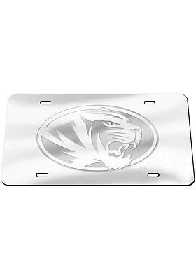 Missouri Tigers Silver Frosted Car Accessory License Plate