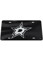 Dallas Stars Silver Silver on Black Car Accessory License Plate