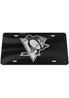 Pittsburgh Penguins Black Silver on Black Car Accessory License Plate