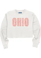 Ohio Womens White Cheetah Infill Crew Sweatshirt