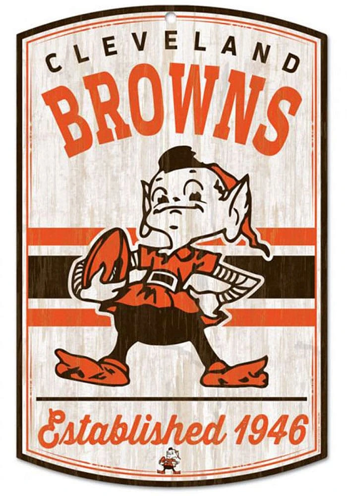 Brownie Cleveland Browns Retro Wood Sign - Orange
