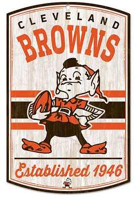 Brownie Cleveland Browns Retro Wood Sign - Orange