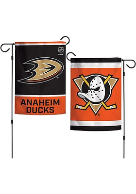 Anaheim Ducks 2 Sided Team Logo Garden Flag - Black