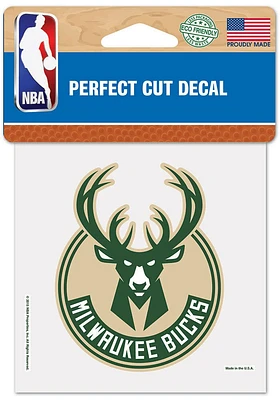 Milwaukee Bucks 4x4 inch Auto Decal - Green