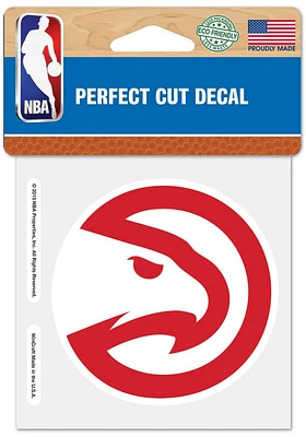 Atlanta Hawks 4x4 inch Auto Decal - Red