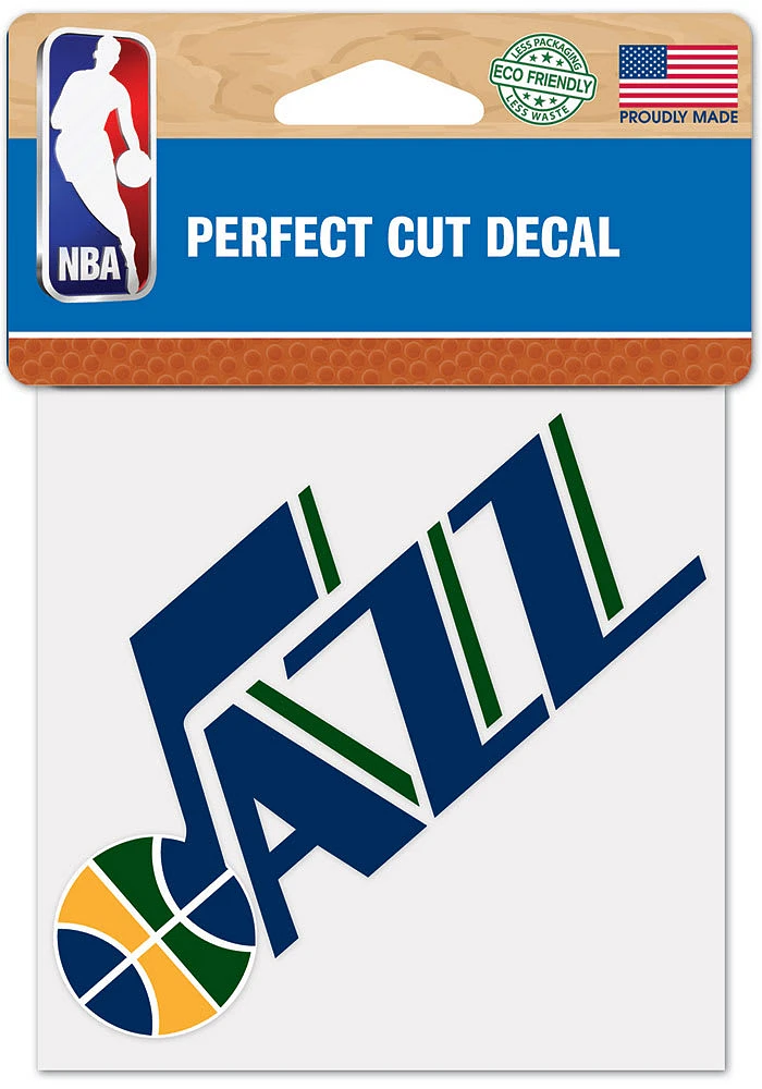 Utah Jazz 4x4 inch Auto Decal - Blue