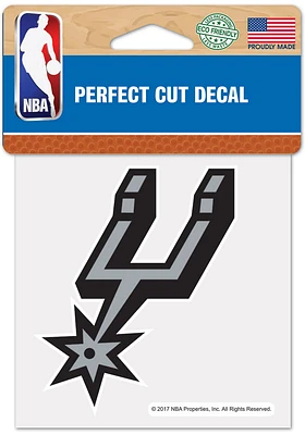 San Antonio Spurs 4x4 inch Auto Decal - Black