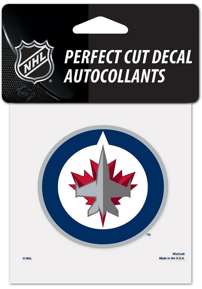 Winnipeg Jets 4x4 inch Auto Decal - Blue