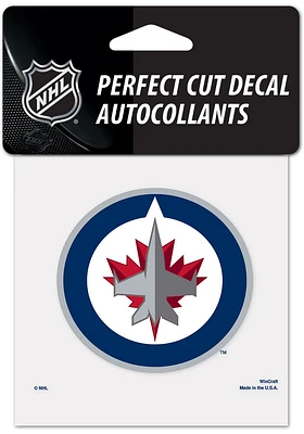 Winnipeg Jets 4x4 inch Auto Decal - Blue