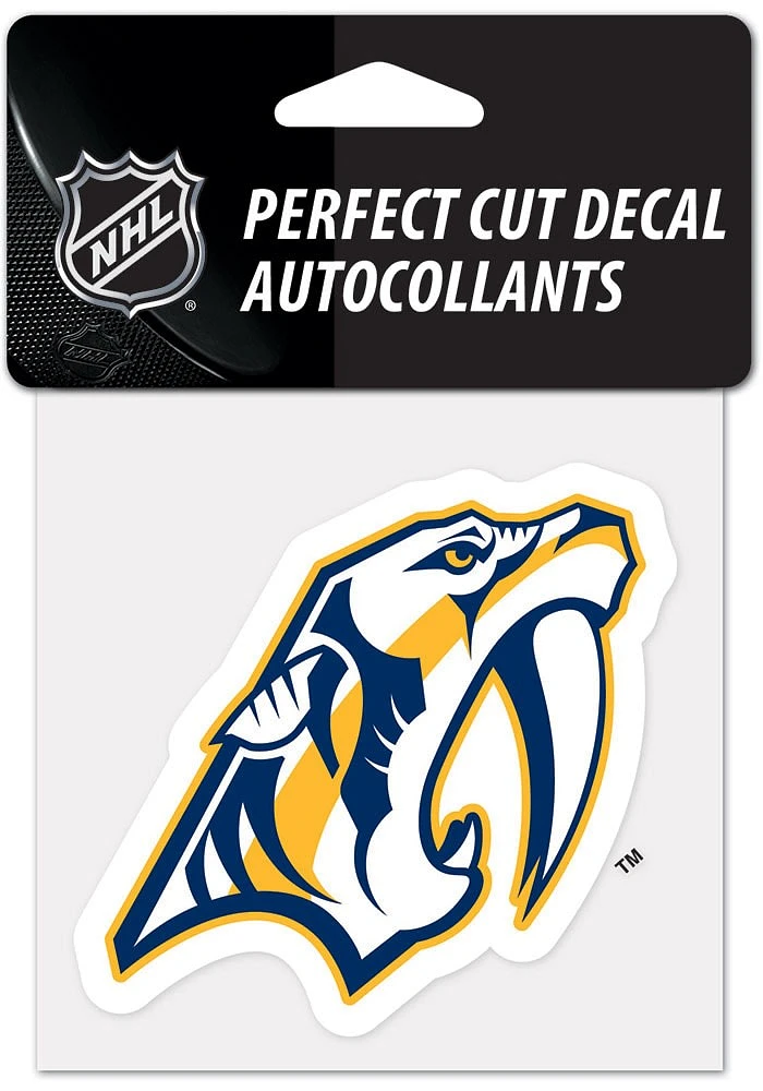Nashville Predators 4x4 inch Auto Decal - Yellow