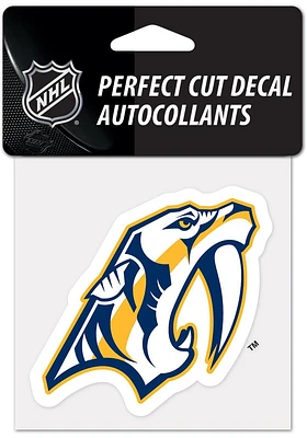 Nashville Predators 4x4 inch Auto Decal - Yellow