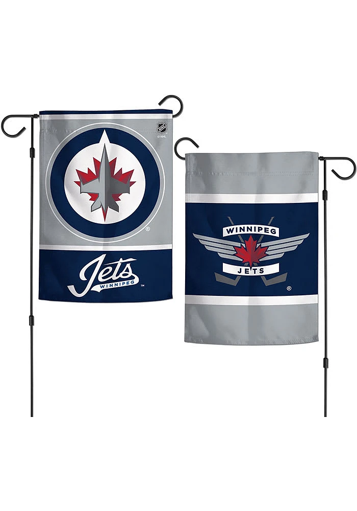 Winnipeg Jets 2 Sided Team Logo Garden Flag - Blue