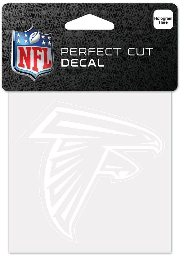 Atlanta Falcons White 4x4 Inch Auto Decal - White