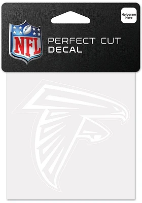 Atlanta Falcons White 4x4 Inch Auto Decal - White