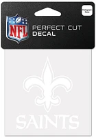 New Orleans Saints White 4x4 Inch Auto Decal - White