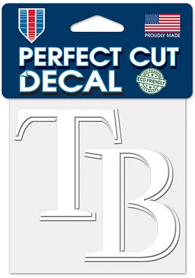 Tampa Bay Rays White 4x4 Inch Auto Decal - White